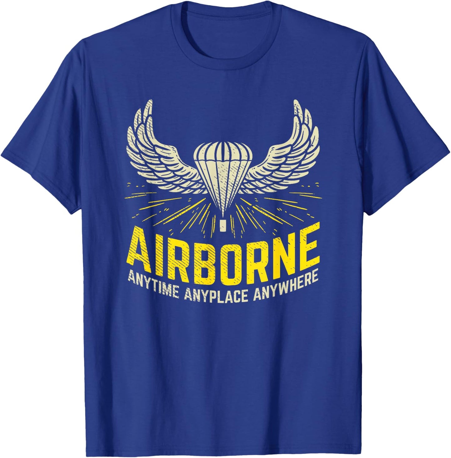 US American Airborne Paratrooper Parachutist Army Veteran T-Shirt - T-Shirt | Royal