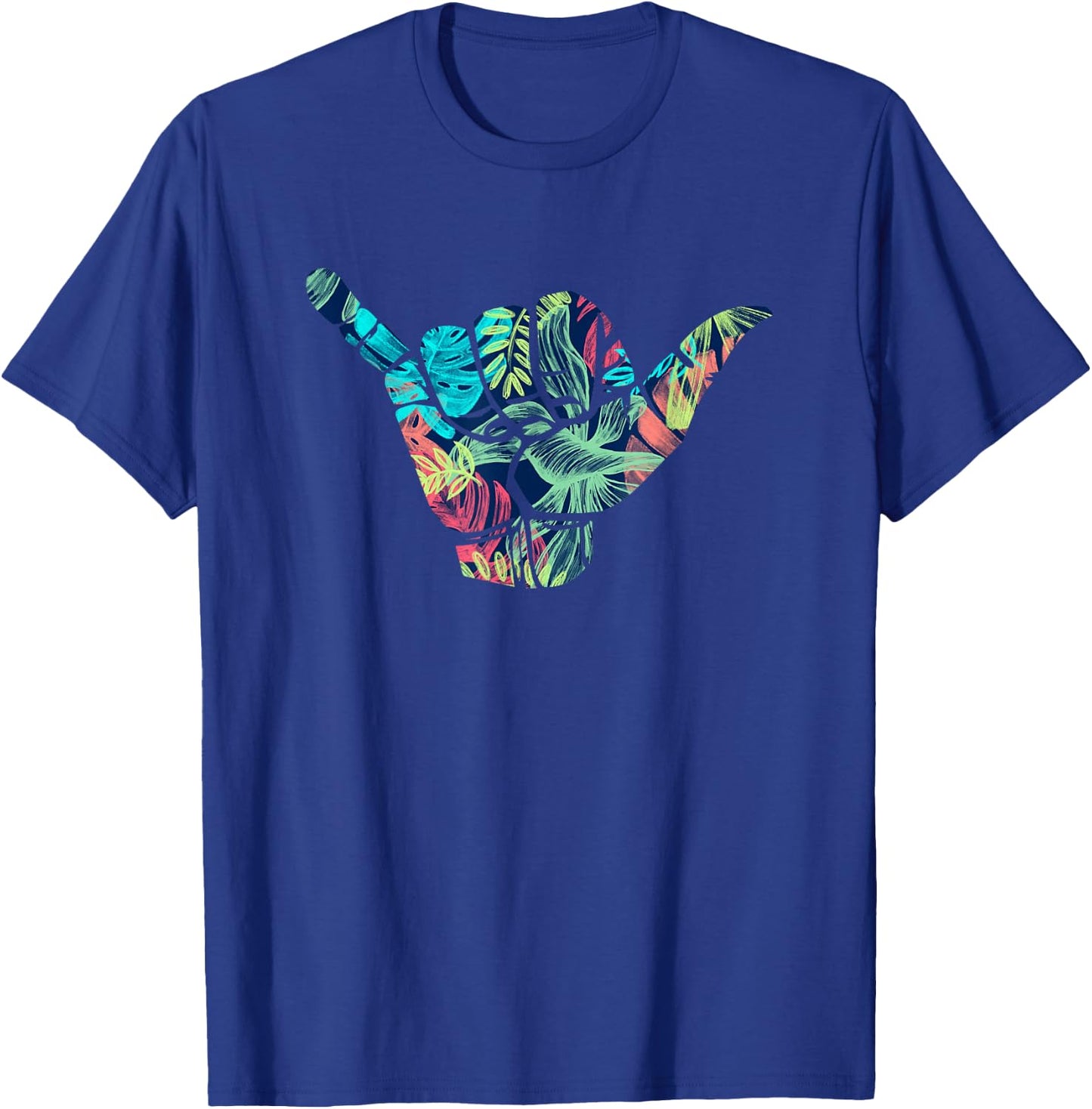Shaka Hawaiian Floral Surfing Hawaii T-Shirt - T-Shirt | Royal