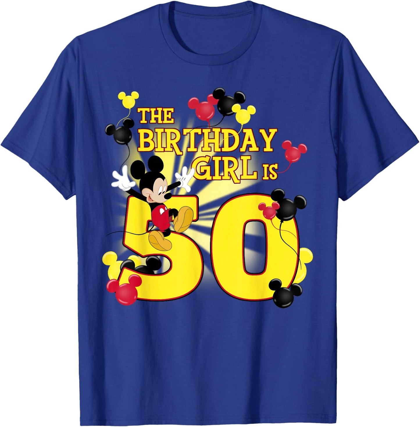 Disney Mickey and Friends Mickey 50th Birthday Girl T-Shirt - T-Shirt | Royal