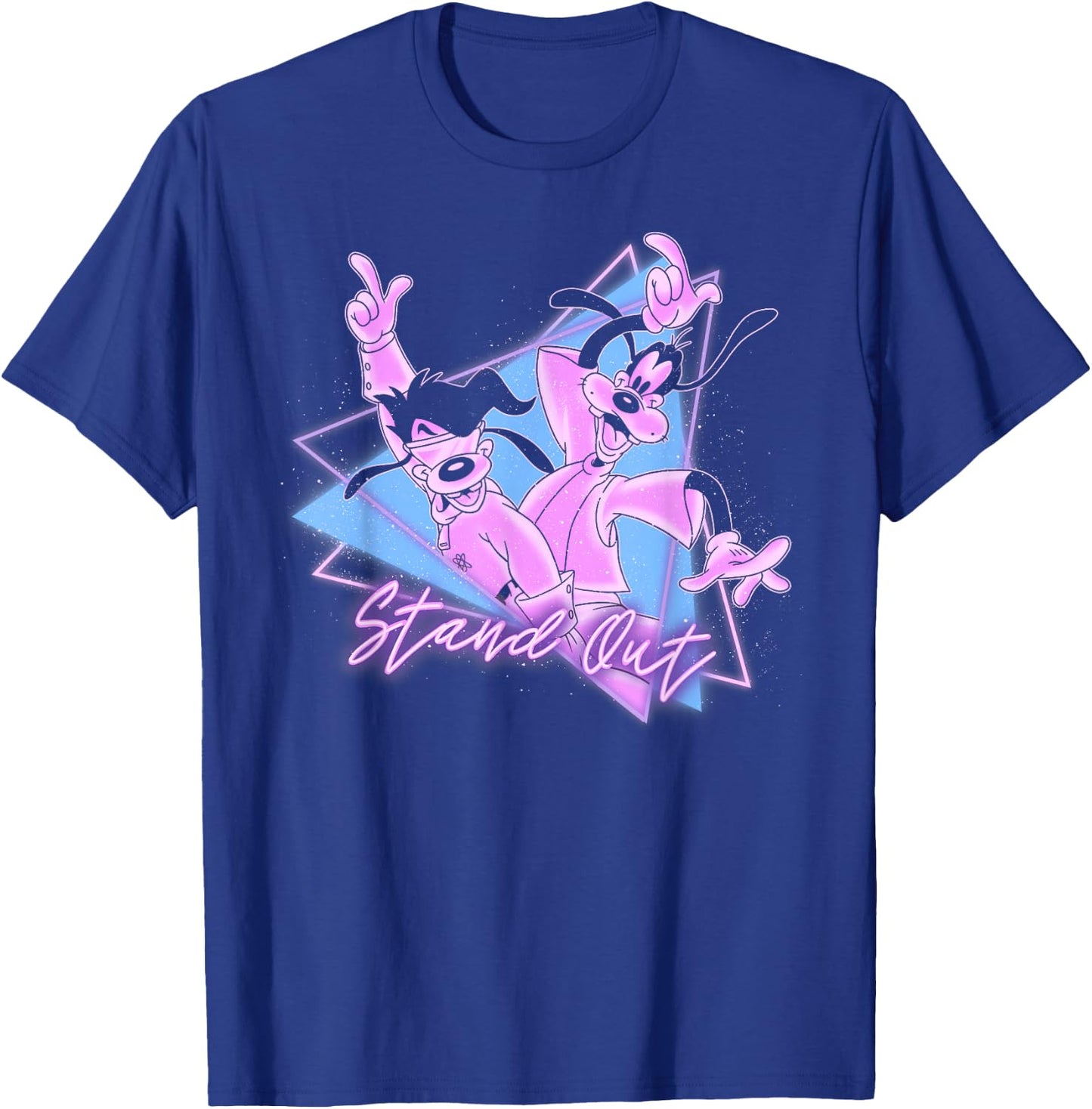 Disney Goofy and Son Retro Neon Portrait T-Shirt - T-Shirt | Royal