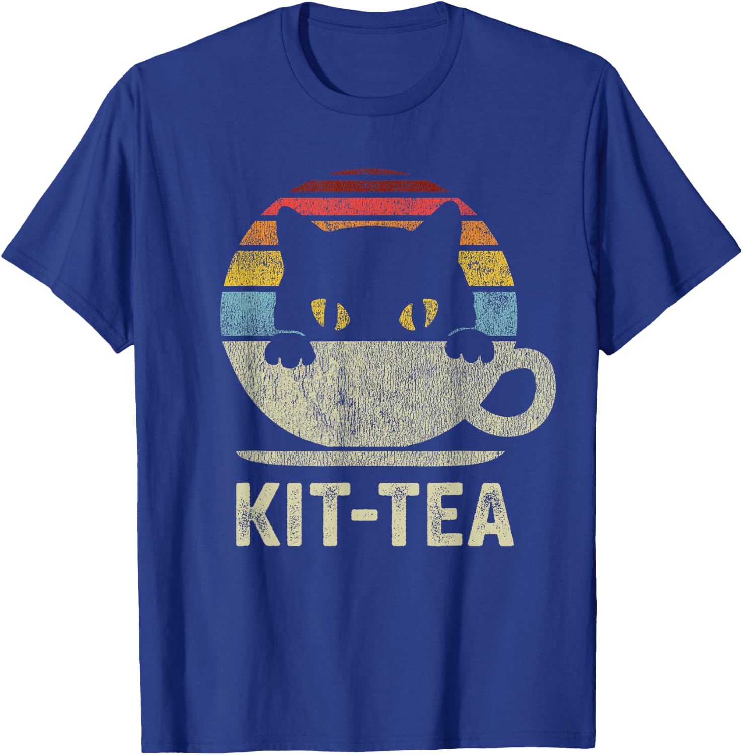 Kit Tea Black Kitty Cat Tea Lover Gift T-Shirt - T-Shirt | Royal