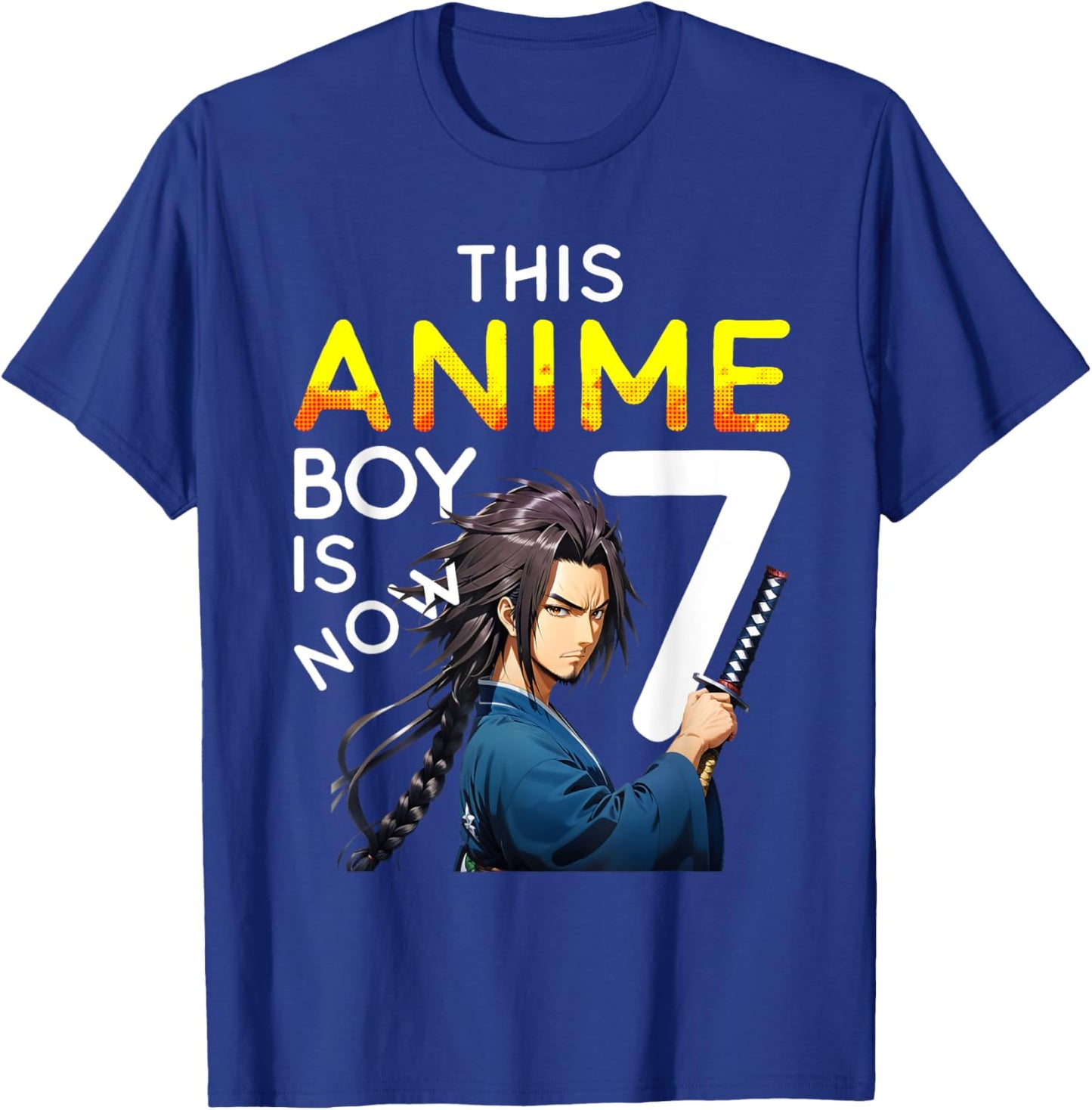 This Anime Boy Is Now 7 Years Old 7th Birthday Kawaii Kids T-Shirt - T-Shirt | Royal