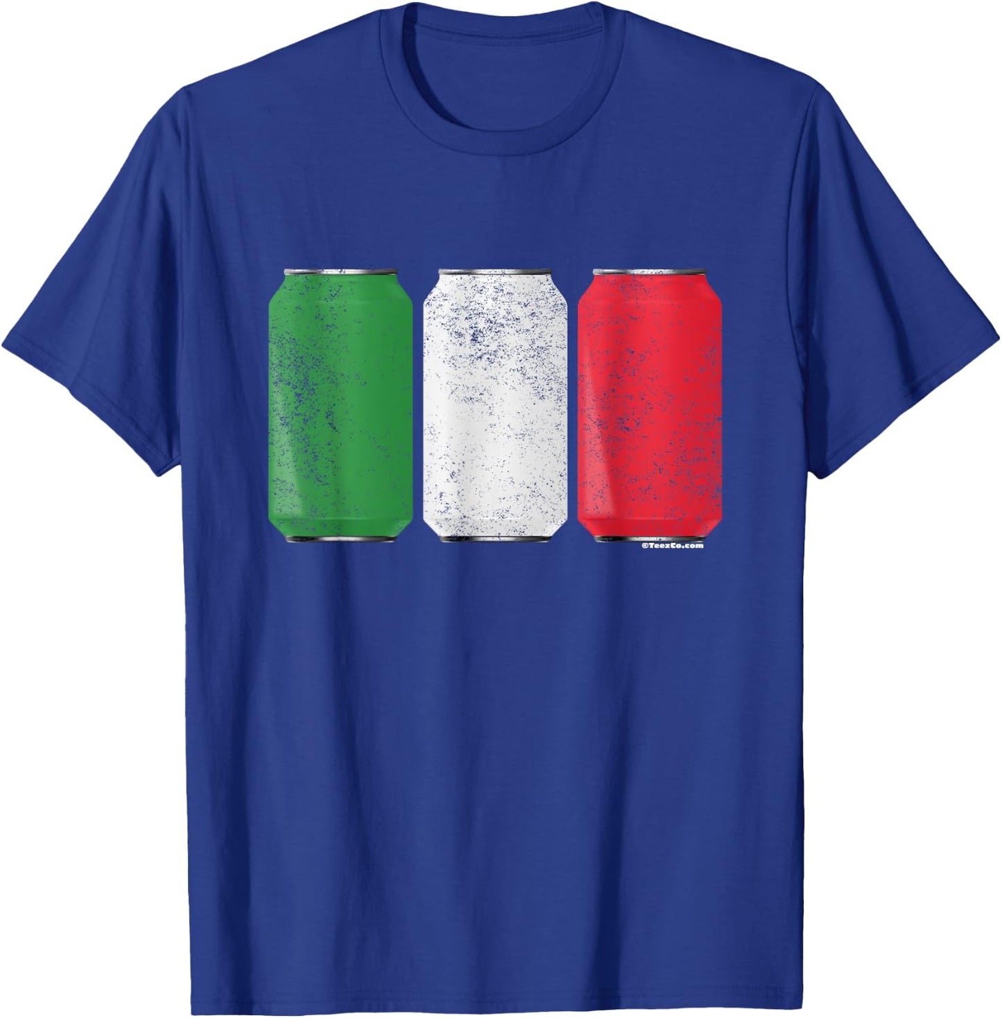 Cool Graphic Beer Cans Italy Flag T-Shirt - T-Shirt | Royal