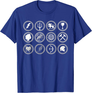 Greek Gods and Goddesses of Olympus Greek Mythology T-Shirt - T-Shirt | Royal