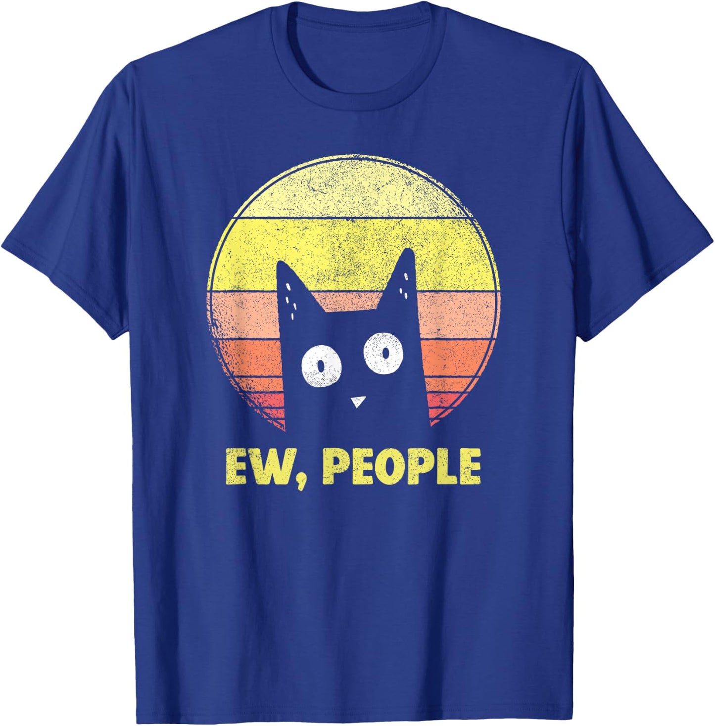 Vintage Retro Ew, People Funny Cat Lovers Gift T-Shirt - T-Shirt | Royal