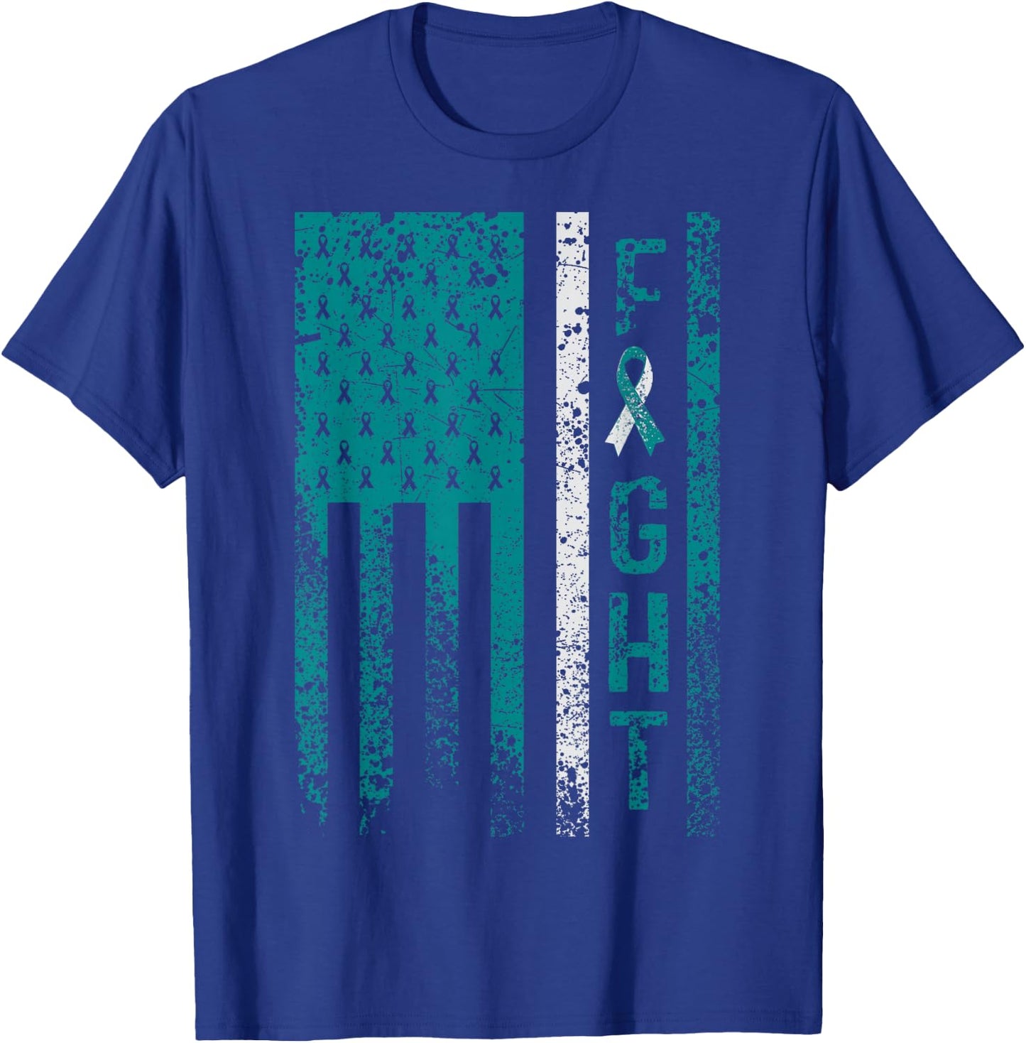 Cervical Cancer Awareness by Cervical Cancer Awareness Products - Adult Black Short Sleeve - Size Small T-Shirt - T-Shirt | Royal