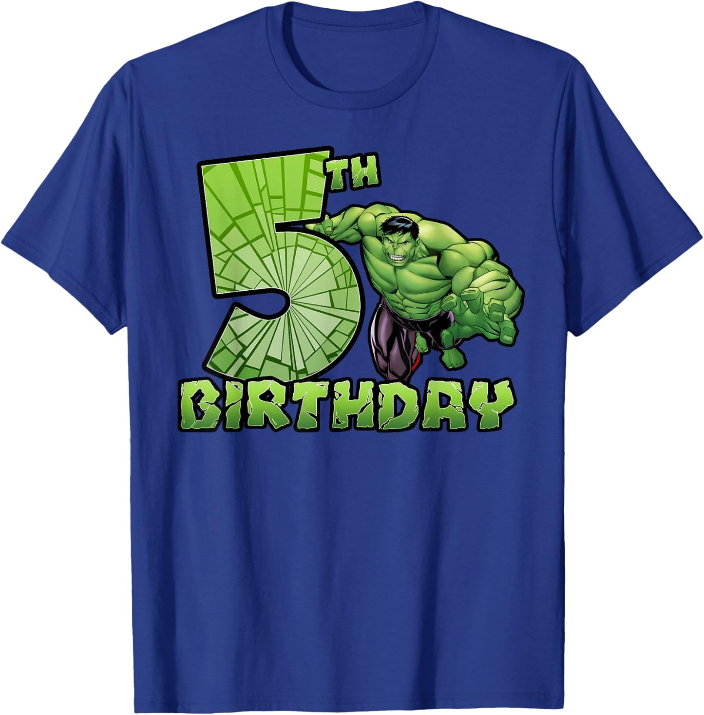 Marvel Avengers Hulk Smash 5th Birthday T-Shirt - T-Shirt | Royal