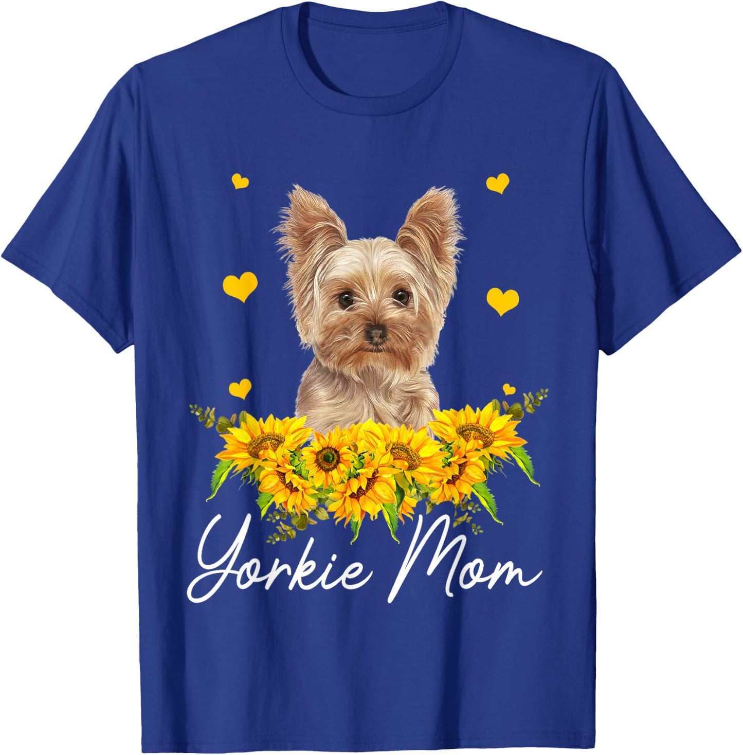 Sunflower Yorkie Mom Dog Lover T-Shirt - T-Shirt | Royal