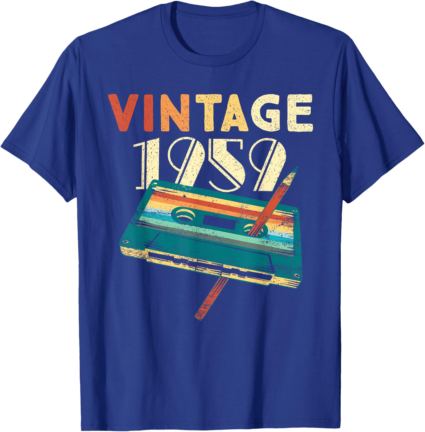 Vintage 1959 Music Cassette 67th Birthday Gifts 67 Years Old T-Shirt - T-Shirt | Royal