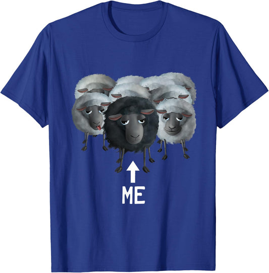 Sweet Sheep - me the black sheep (D010-0906A) T-Shirt - T-Shirt | Royal