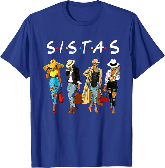 Cute Proud Black Sistas Queen Melanin African American Women T-Shirt - T-Shirt | Royal
