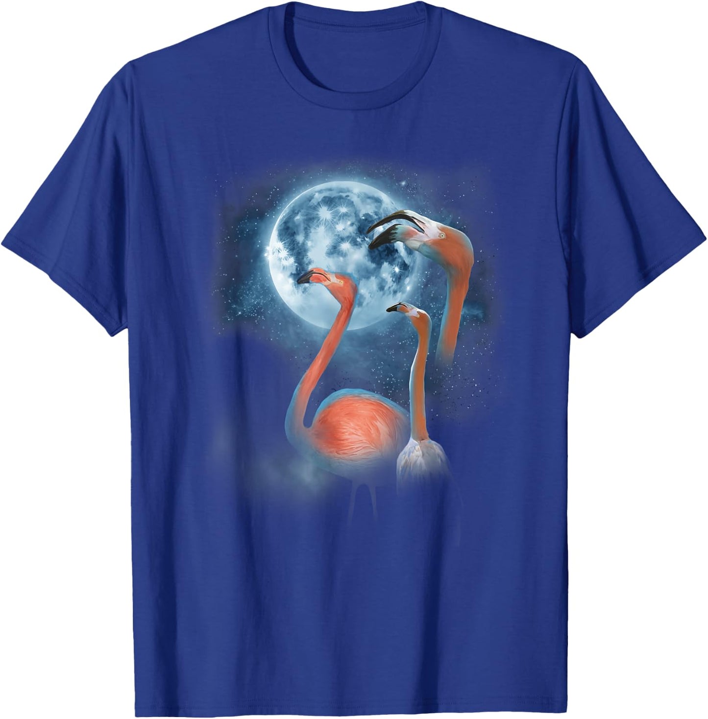 Funny Flamingo Shirt - Howling at the Moon Funny Flamingo T-Shirt - T-Shirt | Royal