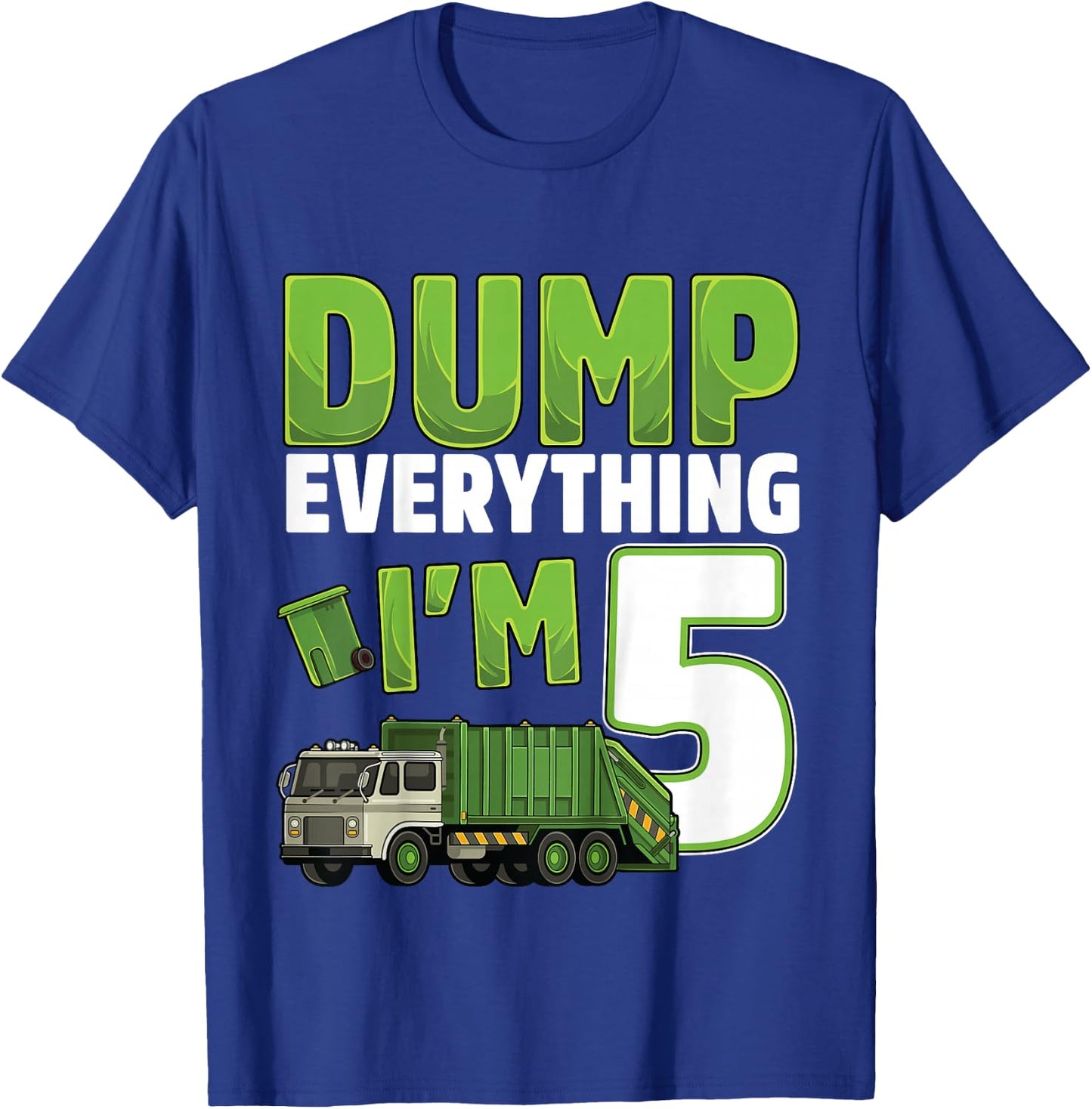 Kids Recycling Trash 5 Year Old Garbage Truck 5th Birthday Boy T-Shirt - T-Shirt | Royal