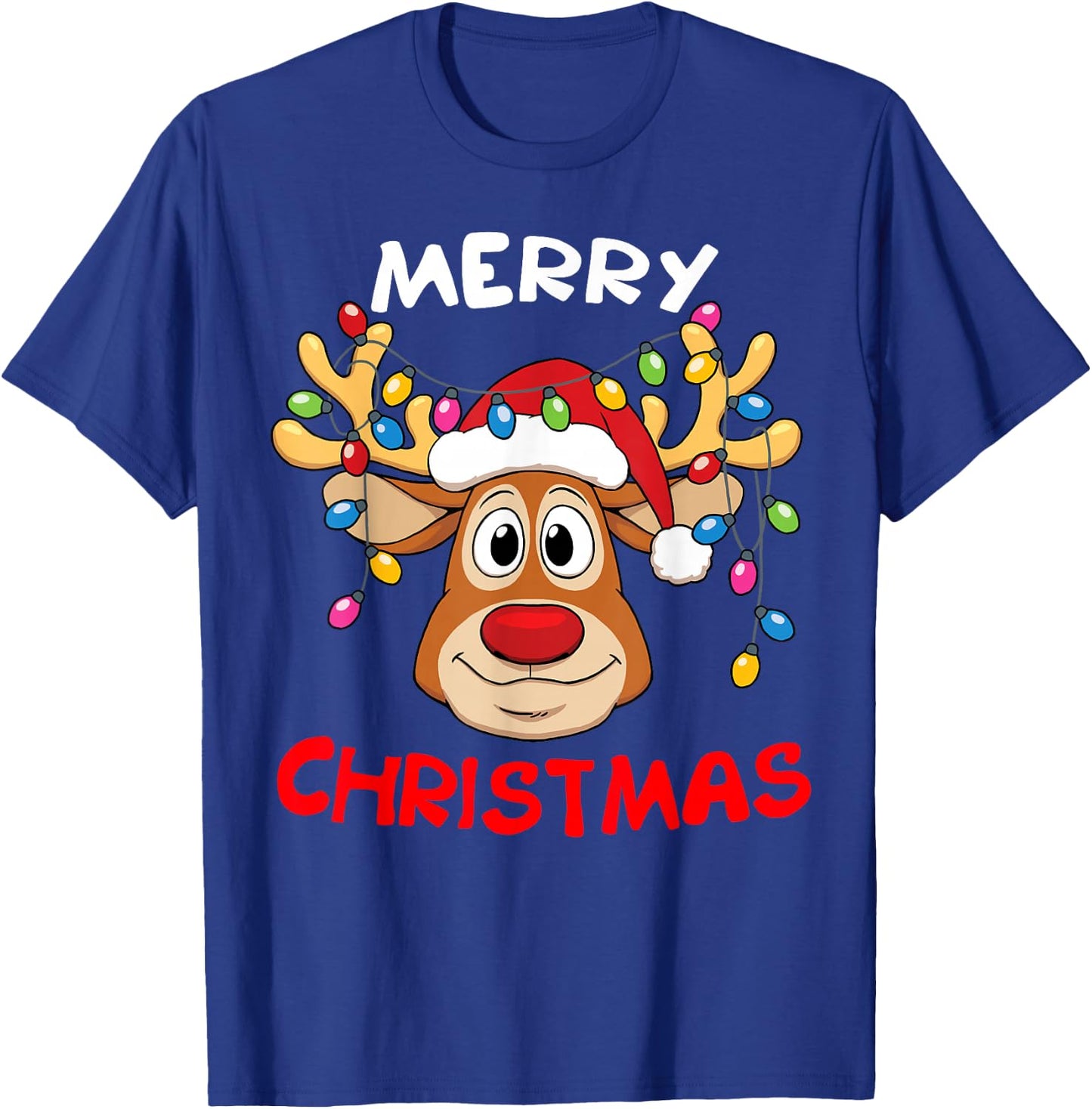 Merry Christmas Reindeer Xmas Family Men Women T-Shirt - T-Shirt | Royal
