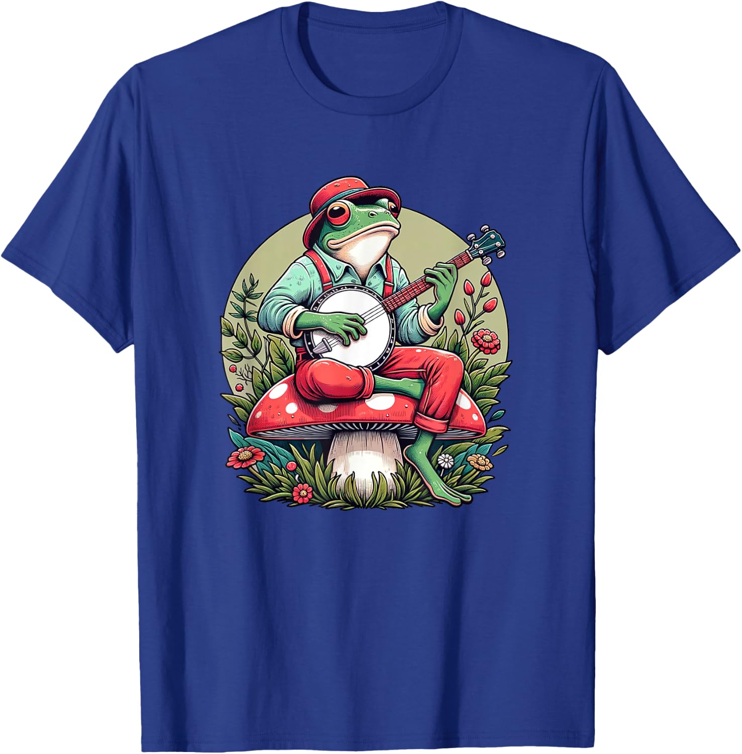 Banjo Froggy Fungi Serenade Cool Funny Frog Mystical Forest T-Shirt - T-Shirt | Royal