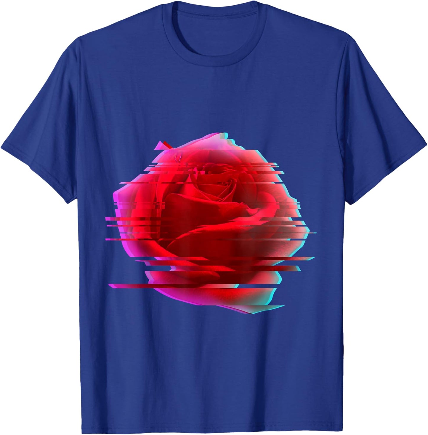 Glitch Rose Vaporwave Aesthetic Trippy Psychedelic T-Shirt - T-Shirt | Royal