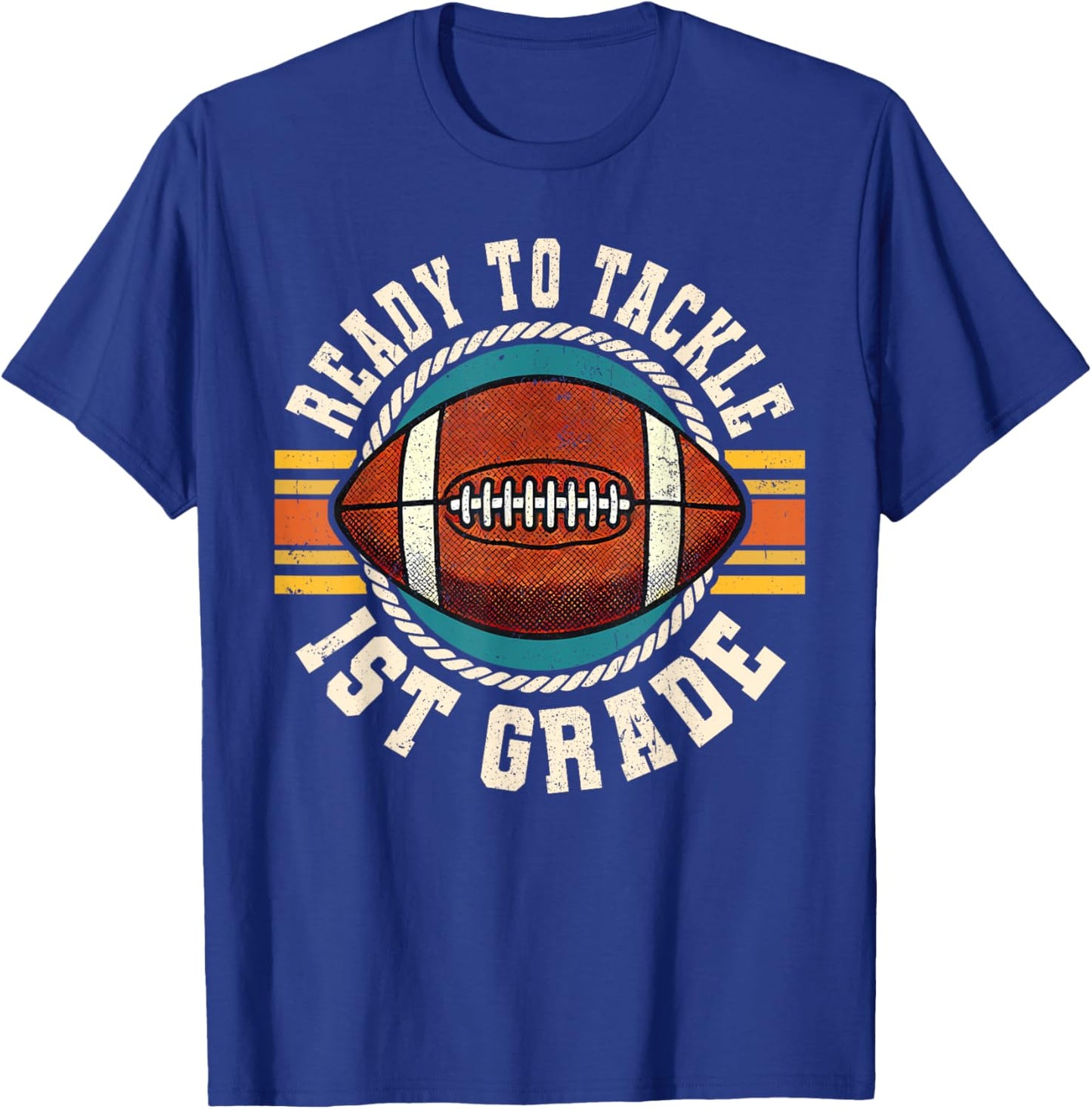 Ready To Tackle 1st Grade Football First Day Boys Toddlers T-Shirt - T-Shirt | Royal