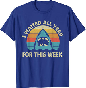 I Waited All Year For This Week - Shark Lover Ocean Wildlife T-Shirt - T-Shirt | Royal