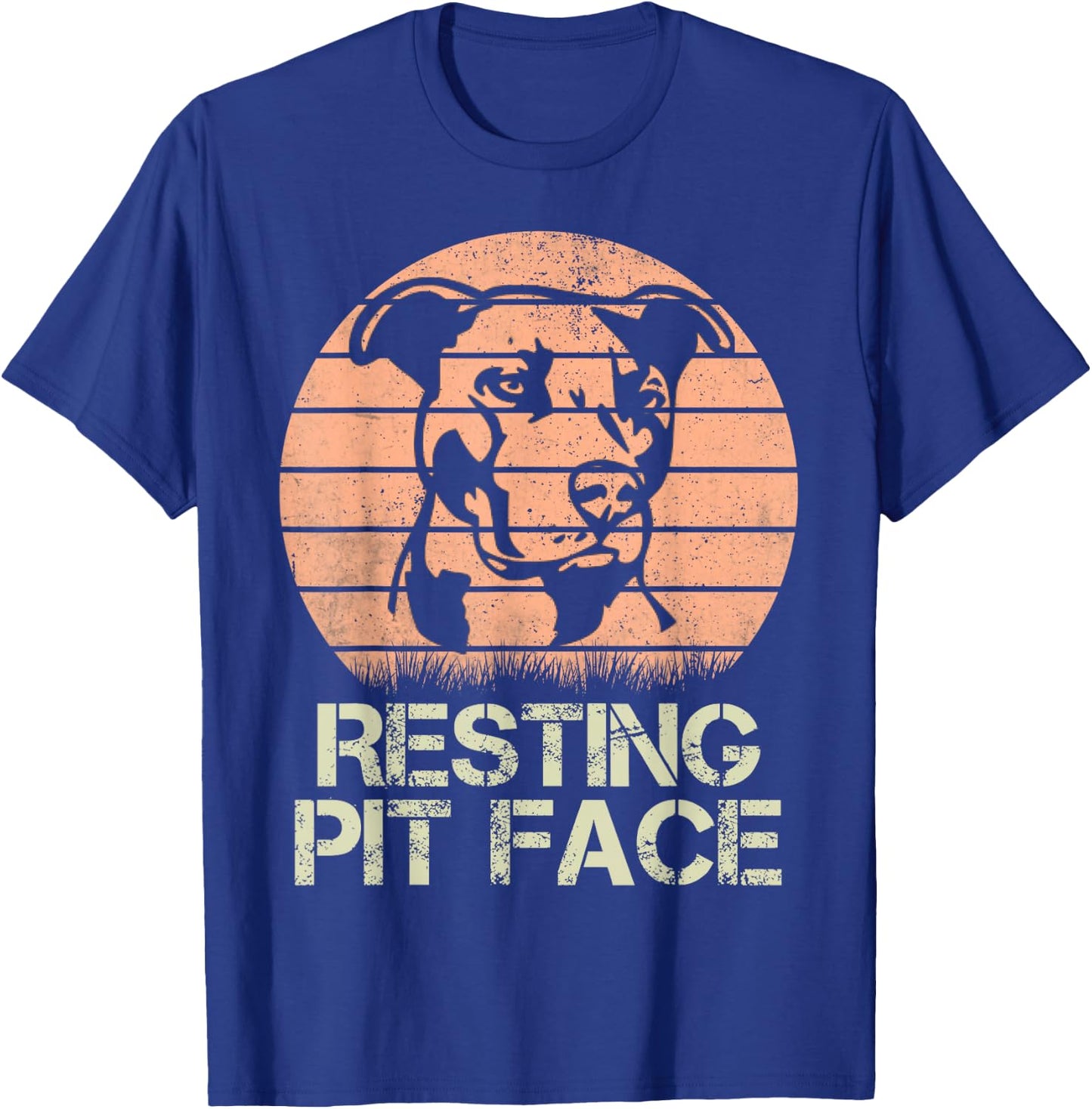 Resting Pit Face Dog Lover Vintage T-Shirt - T-Shirt | Royal
