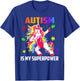 Autism Is My Superpower Dabbing Unicorn Gift Kids Boys Girls T-Shirt - T-Shirt | Royal