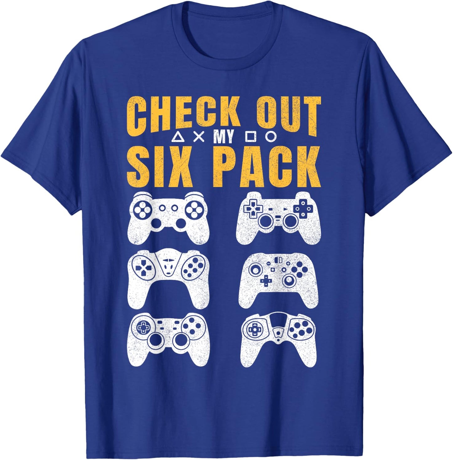 Check Out My 6 Six Pack Gamer Video Game Lover T-Shirt - T-Shirt | Royal