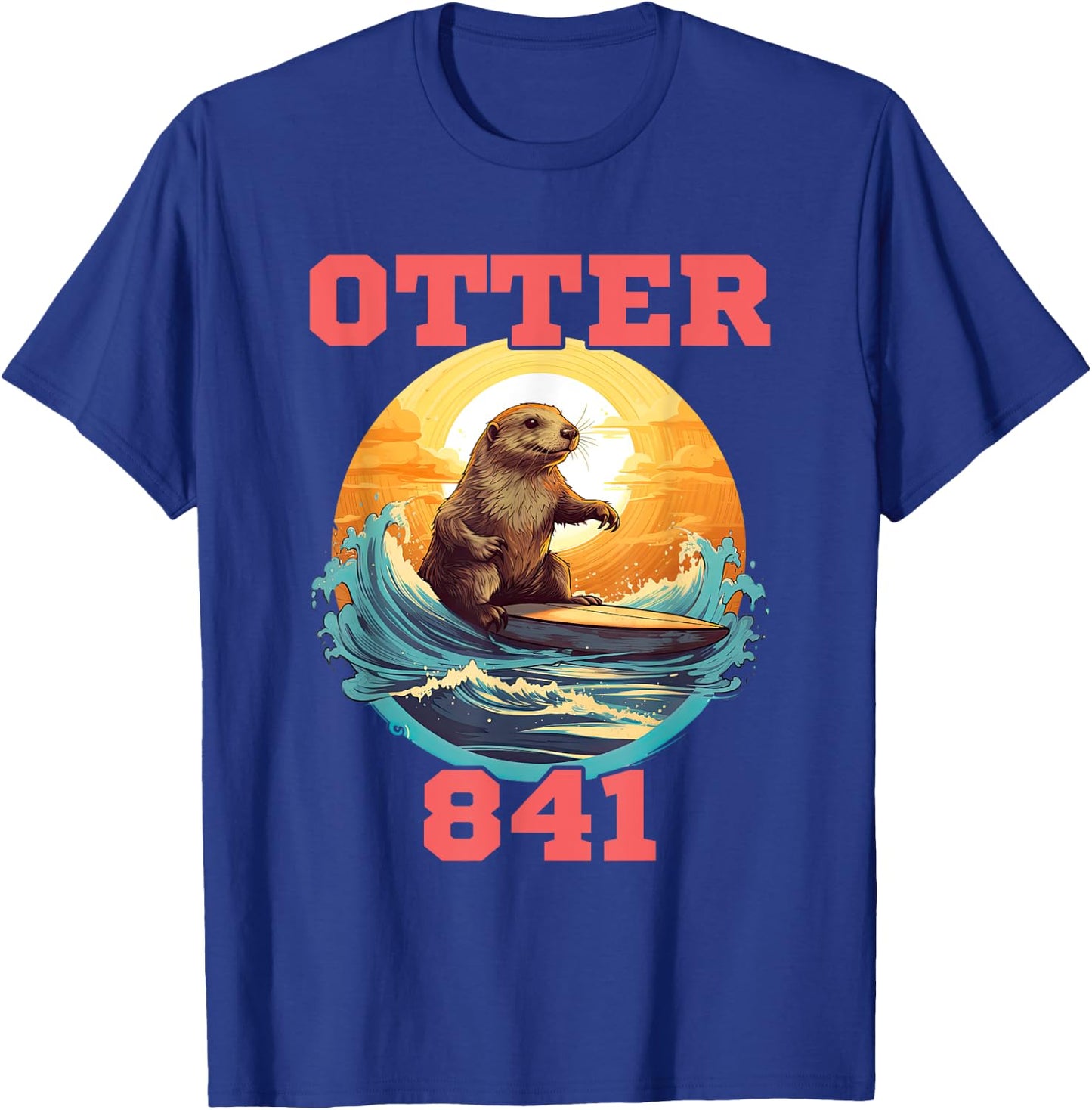 Surfing Otter 841 Wanted for Long Board Larceny Funny Cali T-Shirt - T-Shirt | Royal