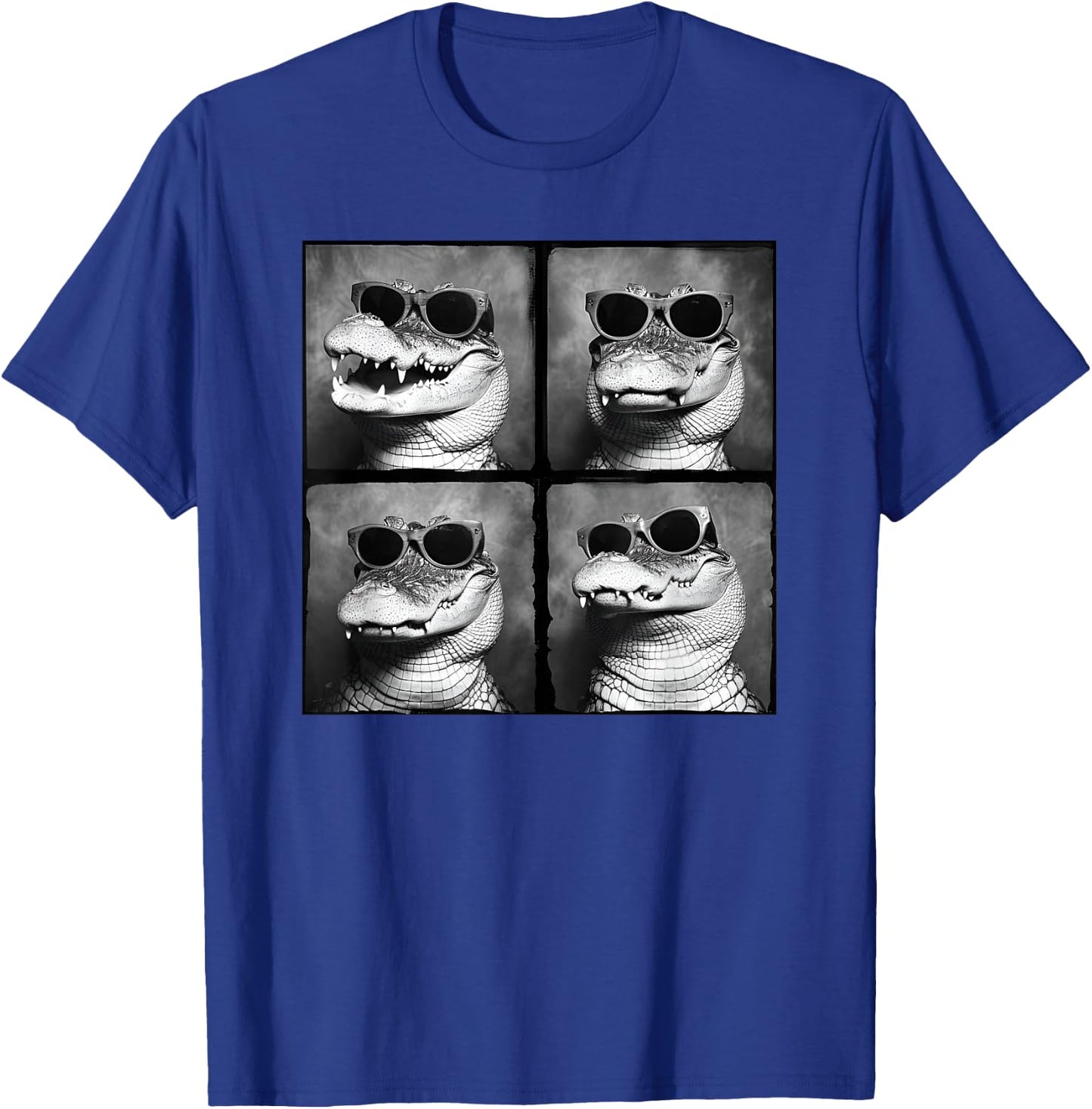 Funny Crocodile In Sunglasses Quirky Alligator Funny Gator T-Shirt - T-Shirt | Royal