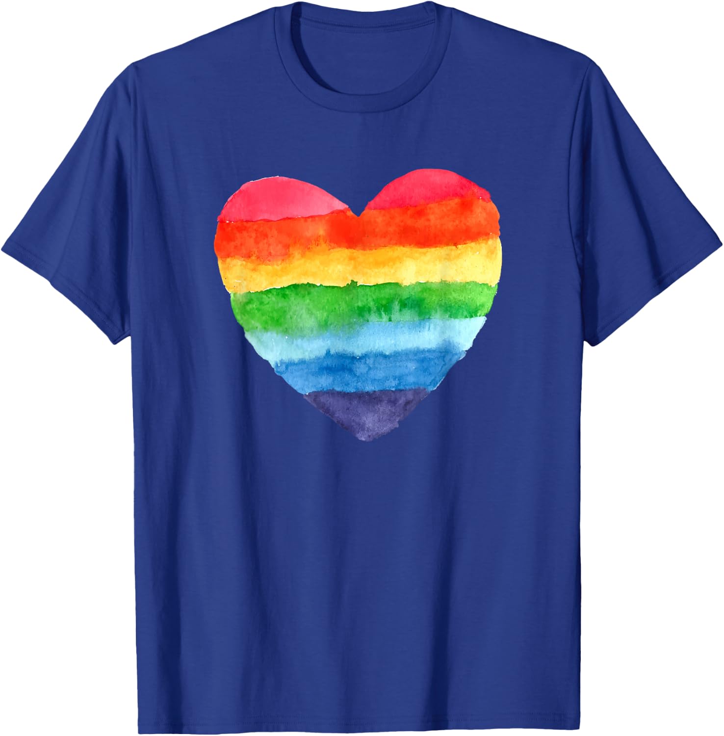 Heart Rainbow Watercolor Cute T-Shirt - T-Shirt | Royal