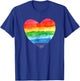 Heart Rainbow Watercolor Cute T-Shirt - T-Shirt | Royal
