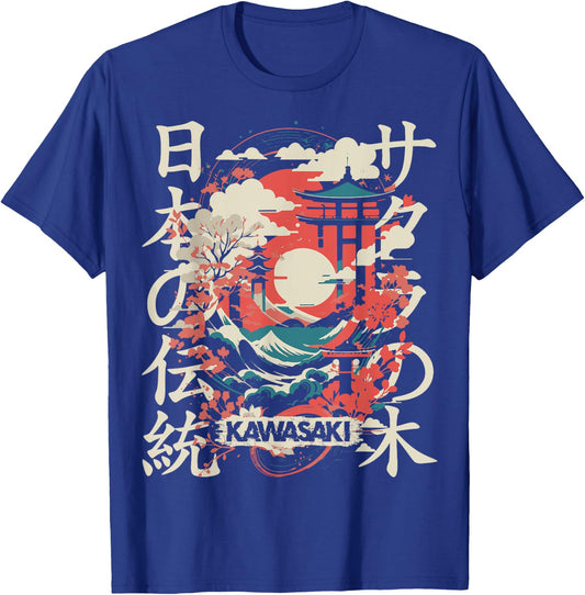 Kawasaki City Retro 90s Japan Aesthetics 80s Kawasaki T-Shirt - T-Shirt | Royal