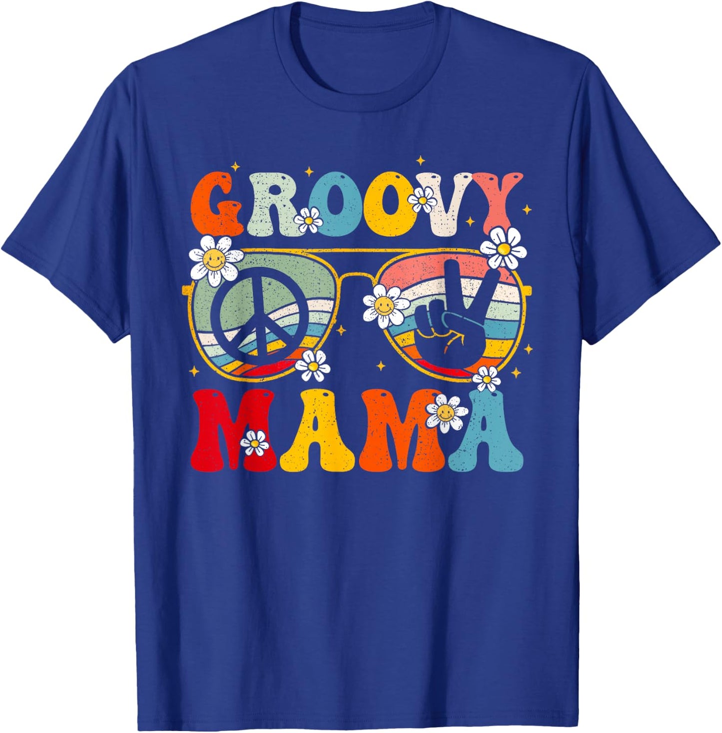 Groovy Mama Retro Matching Family 60s 70s Mom Mother's Day T-Shirt - T-Shirt | Royal
