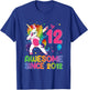 12 Years Old Awesome Since 2012 12th Birthday Unicorn Girls T-Shirt - T-Shirt | Royal