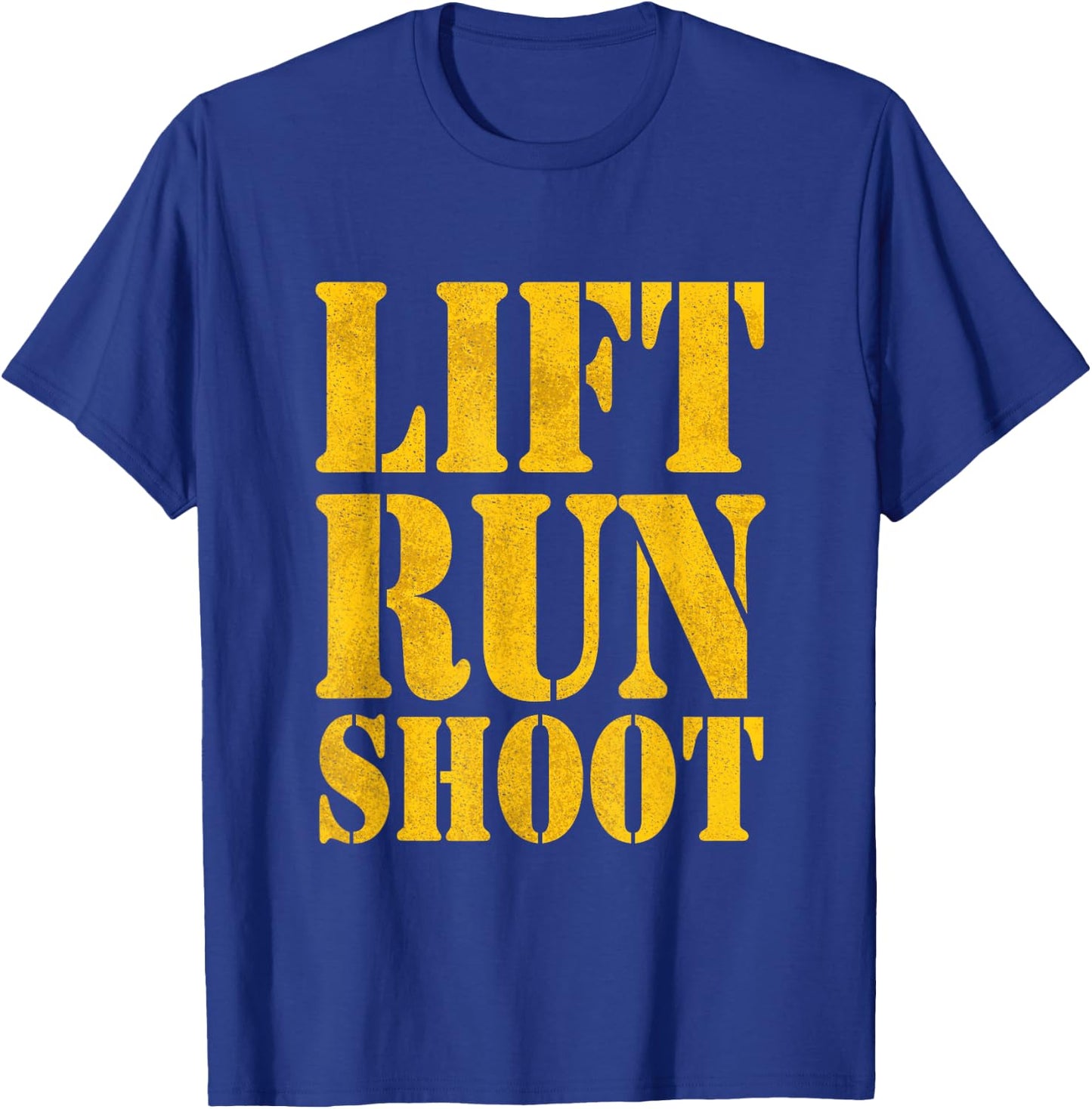 Lift Run Shoot Military Police Gym Day T-Shirt - T-Shirt | Royal