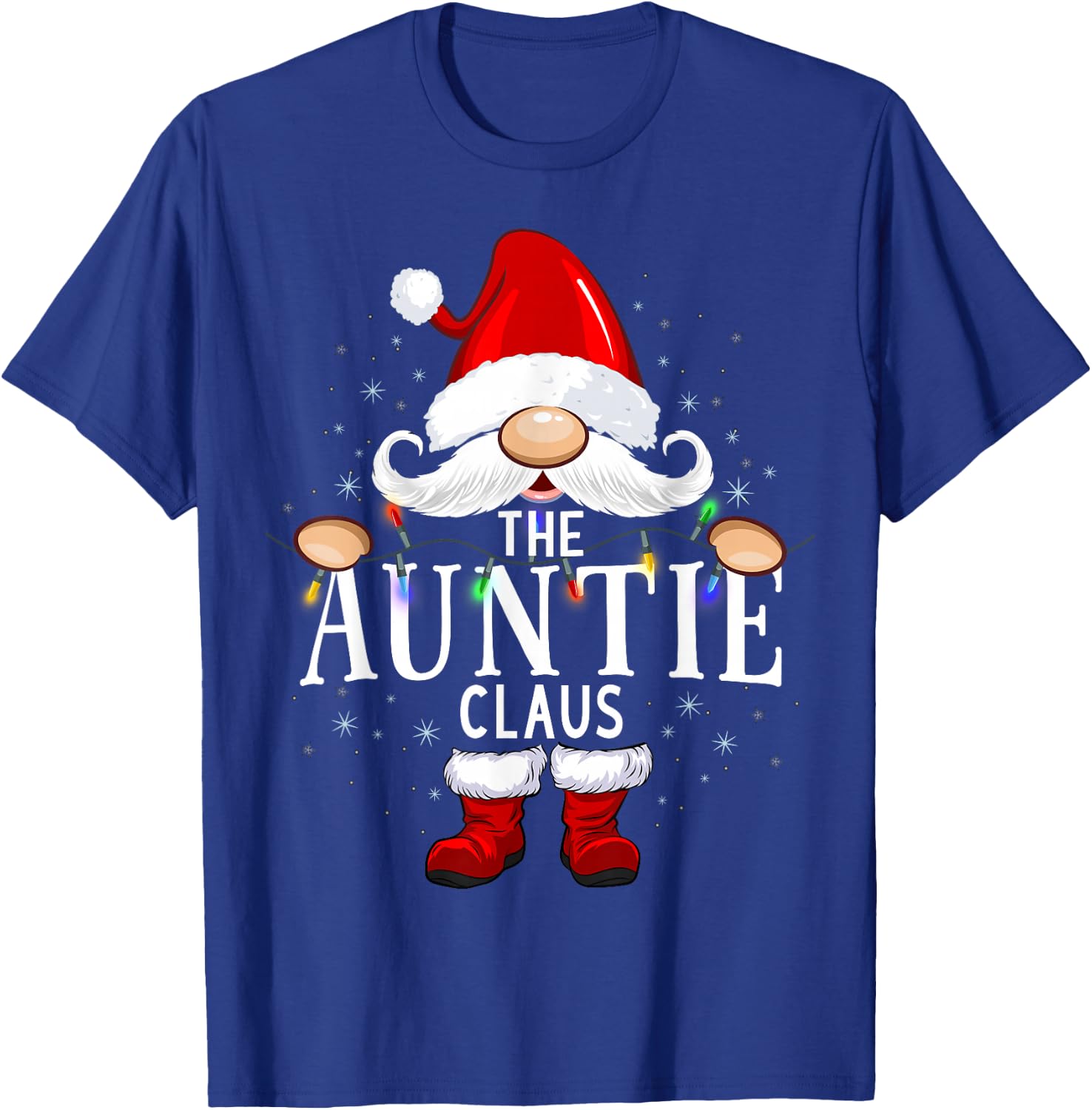 The Auntie Claus Christmas Matching Pajama T-Shirt - T-Shirt | Royal