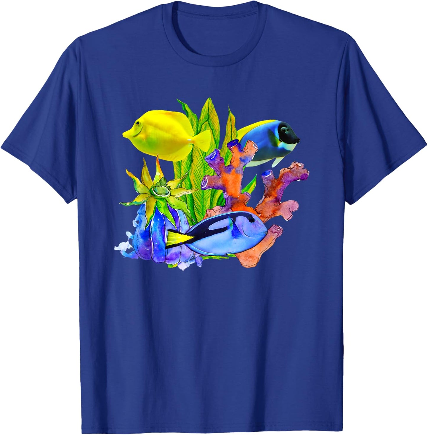 Yellow Tangs Reef Saltwater Marine Aquarium Fish Tank Gift T-Shirt - T-Shirt | Royal