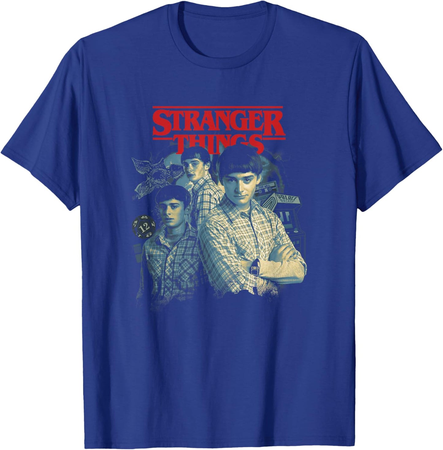 Stranger Things Will Byers Collage Retro Big Chest Portrait T-Shirt - T-Shirt | Royal