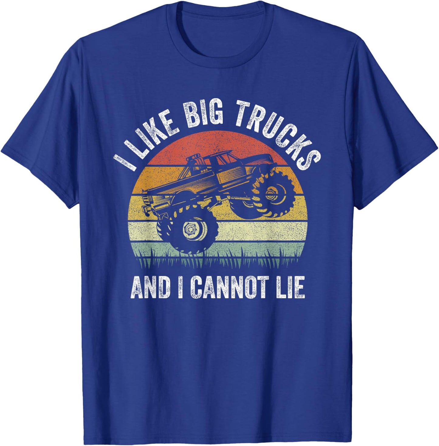 Retro I Like Big Trucks And I Cannot Lie Monstertruck Engine T-Shirt - T-Shirt | Royal