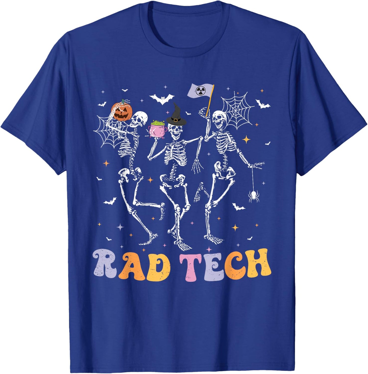 Dancing Skeleton Radiology Halloween RAD Tech X-ray Tech T-Shirt - T-Shirt | Royal