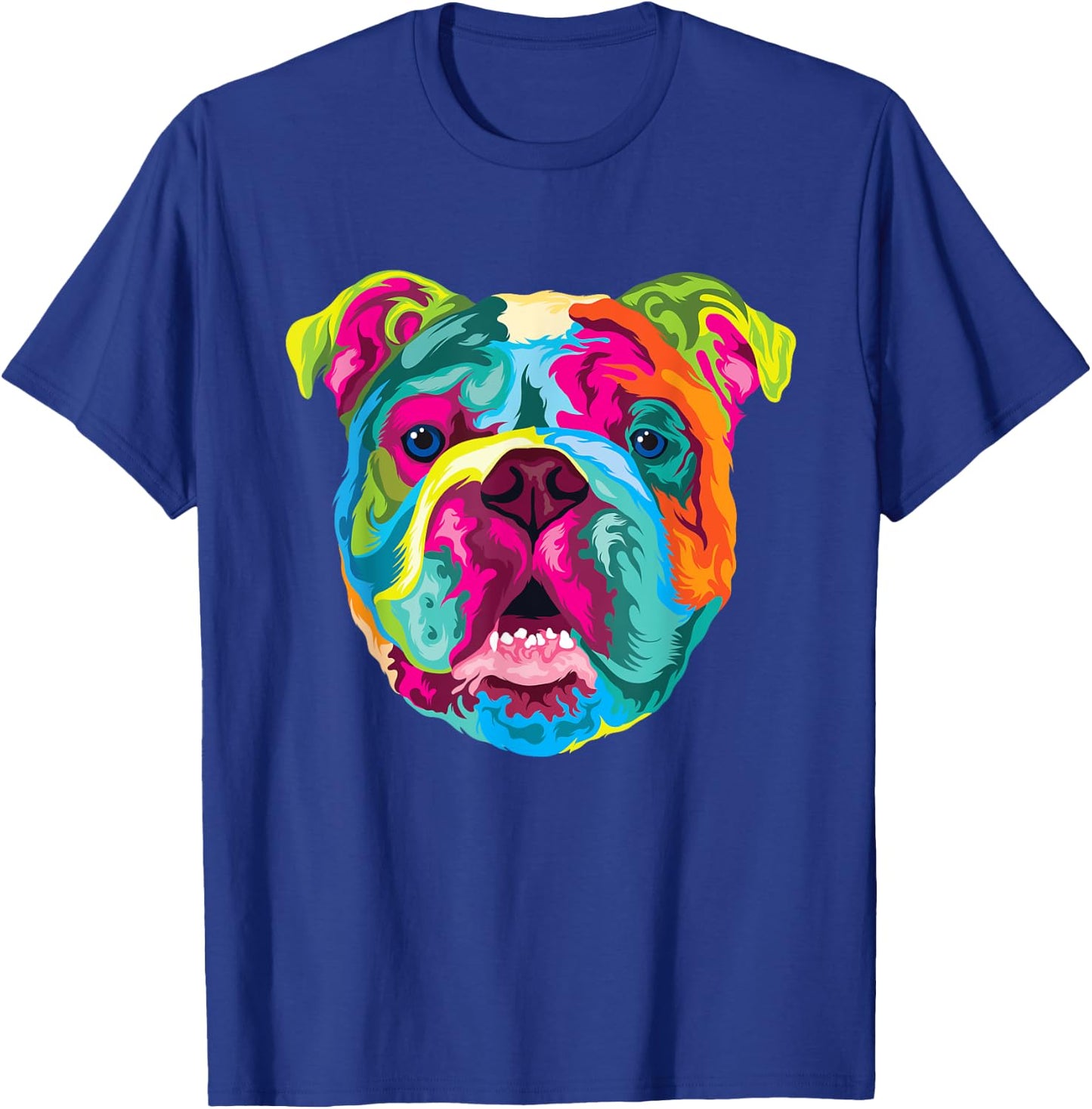 Pop Art English Bulldog Pet Paw Gift Men Women Dog Lover T-Shirt - T-Shirt | Royal