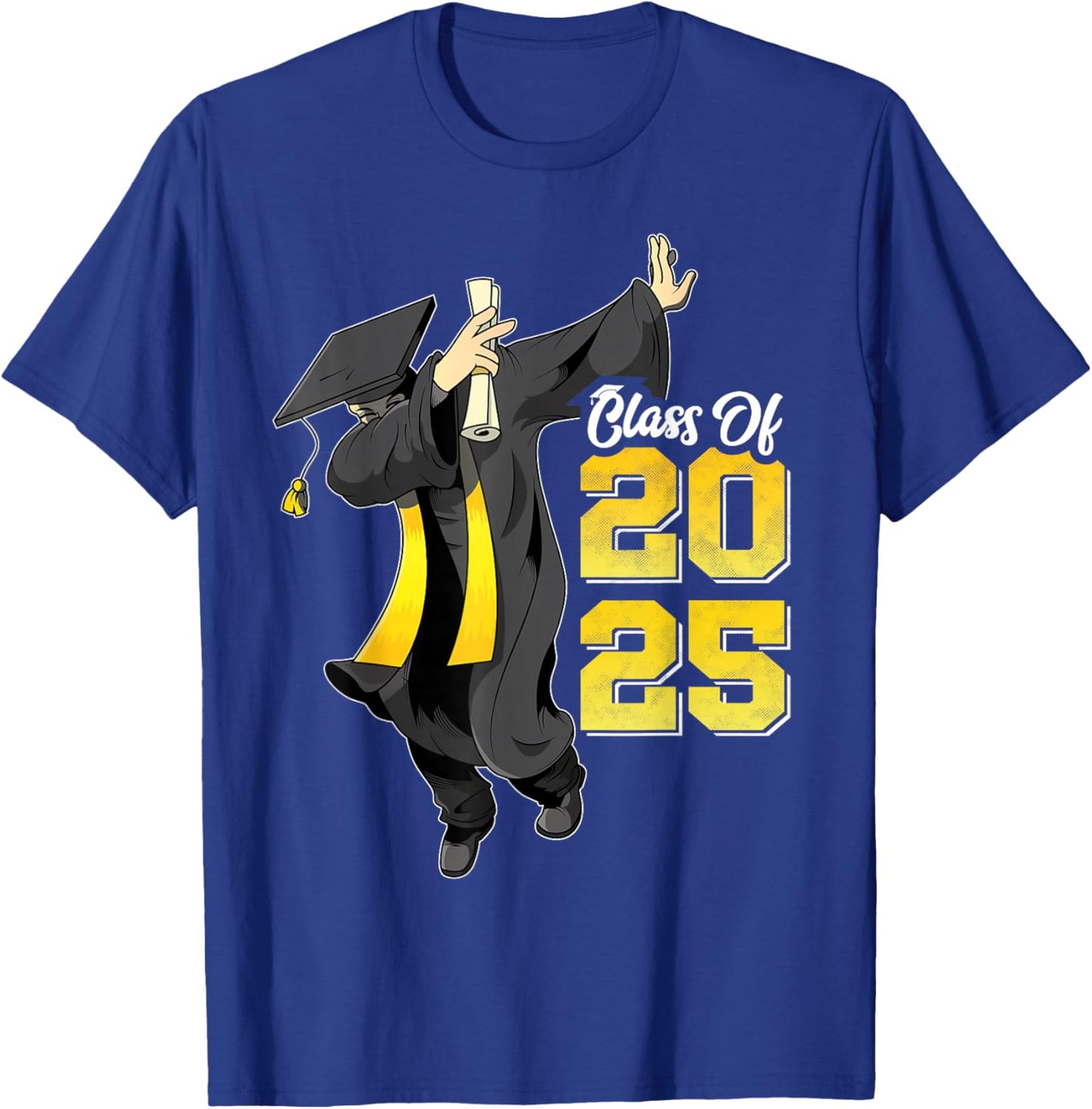 Dabbing Graduation Class of 2025 Gift Men Funny Graduation T-Shirt - T-Shirt | Royal