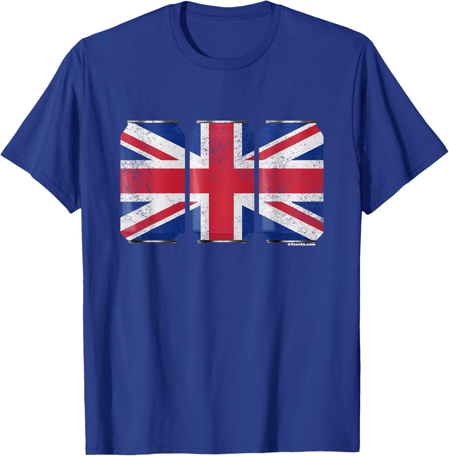 Cool Graphic Beer Cans England Flag T-Shirt - T-Shirt | Royal
