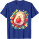 Strawberry Hedgehog Floral Drawing Wildlife Cute Hedgehog T-Shirt - T-Shirt | Royal