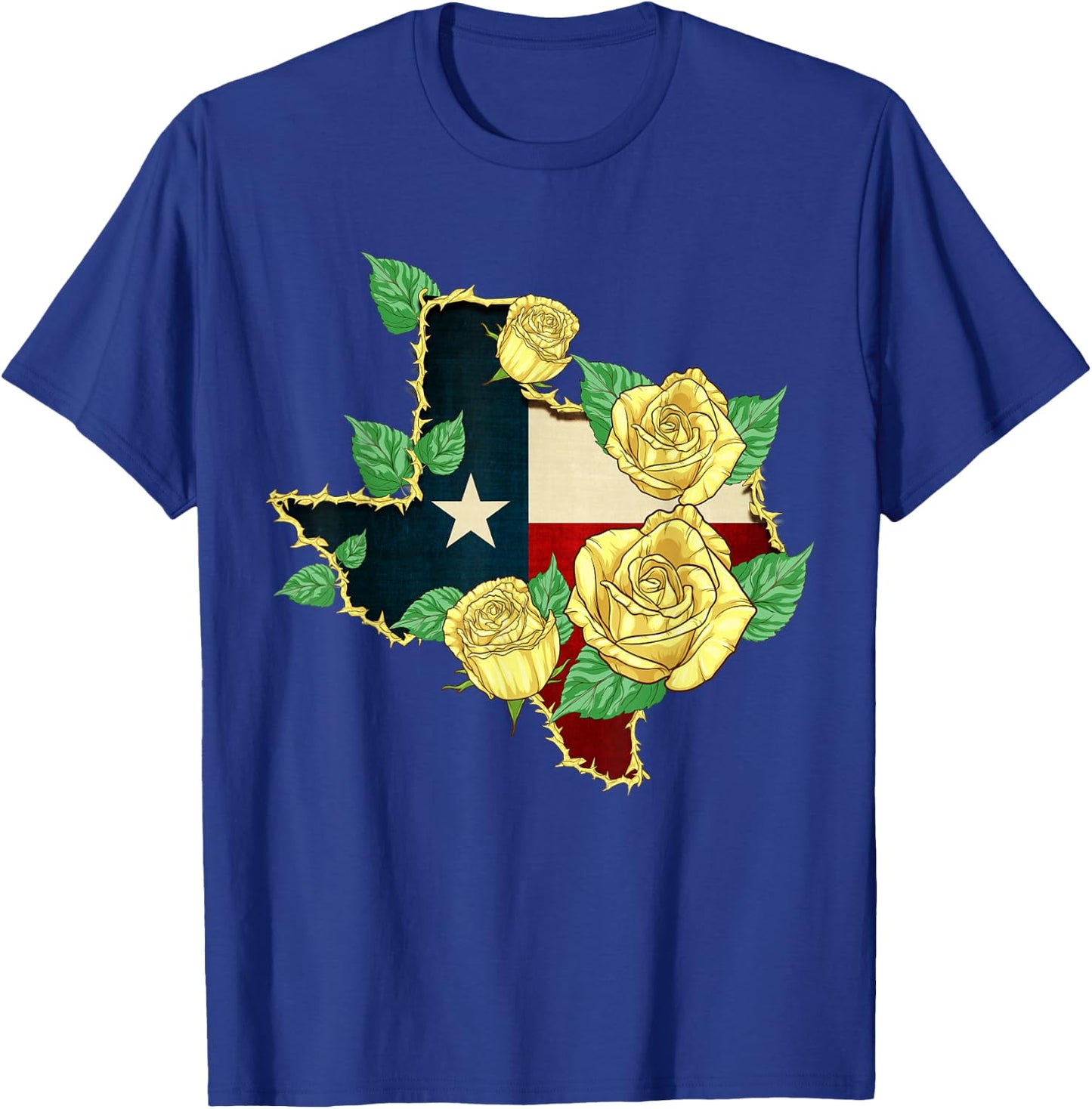 Yellow Rose of Texas Flag Proud Texan American Patriot T-Shirt - T-Shirt | Royal