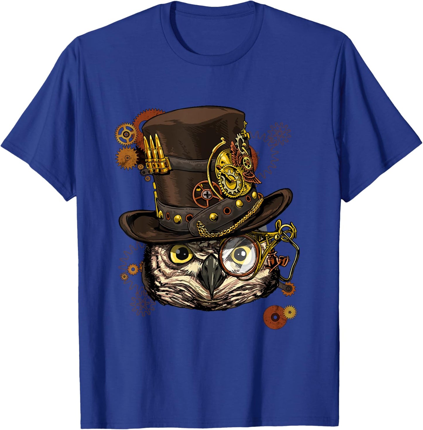 Steampunk Owl Mechanical Steampunk Gears Bird Owl Lover T-Shirt - T-Shirt | Royal