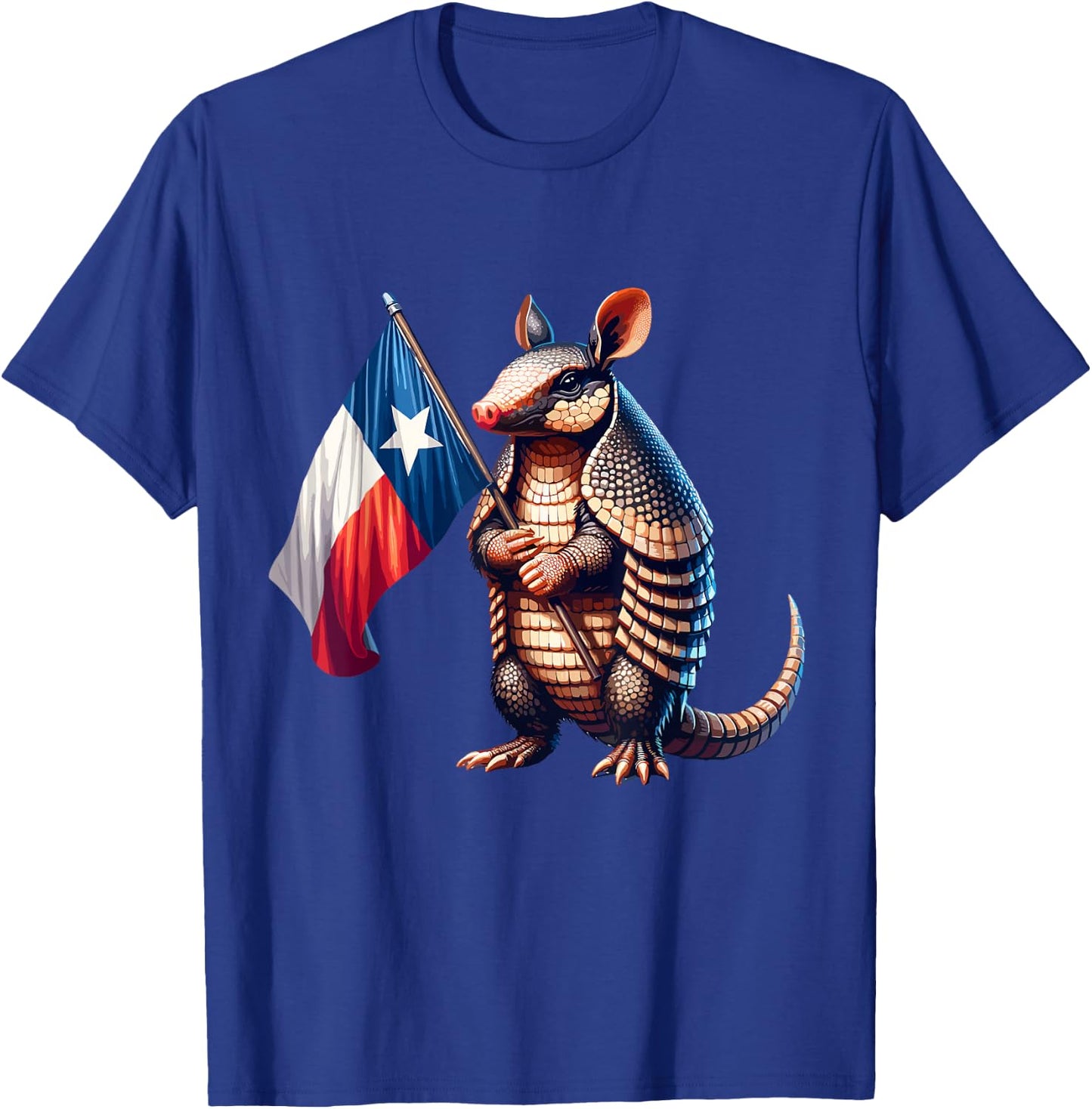 Texas Flag Texan Armadillo T-Shirt - T-Shirt | Royal