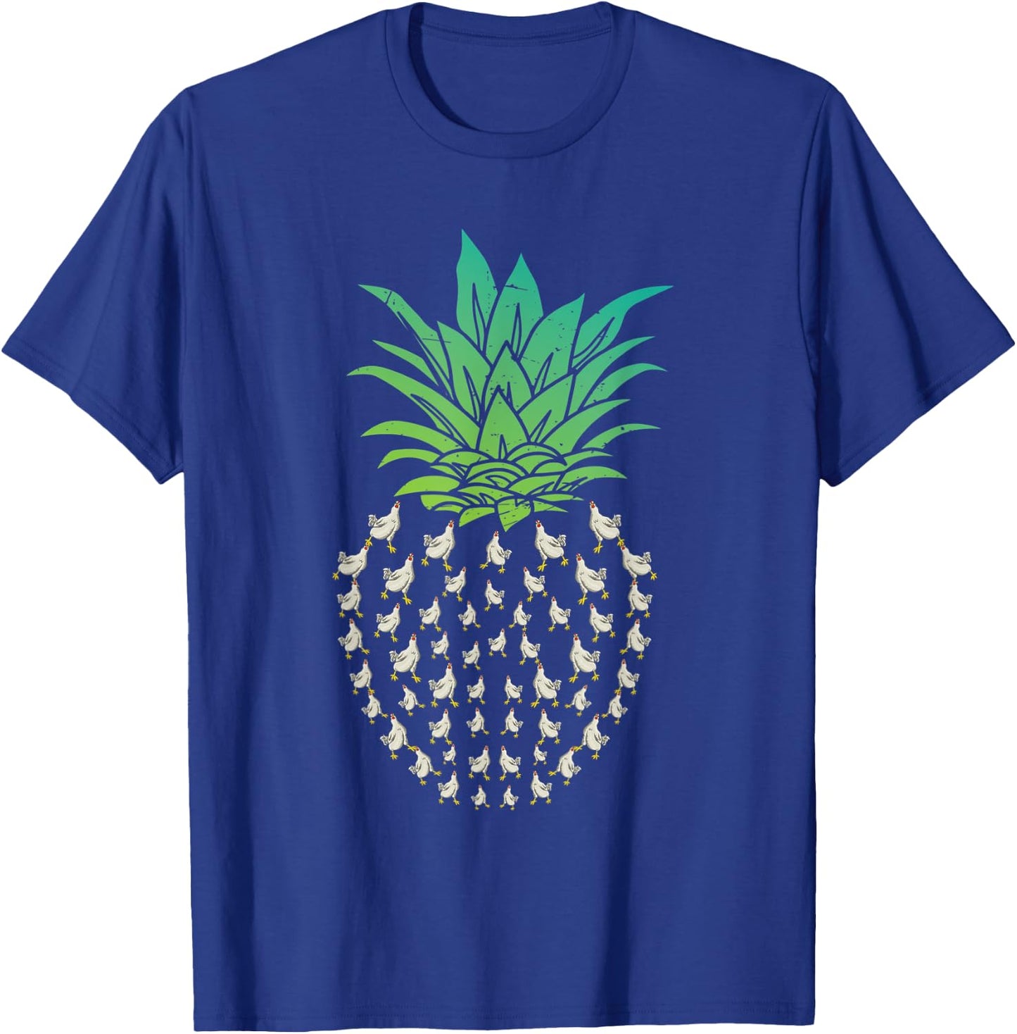 Farm Animal Bird Hen Pineapple Chicken T-Shirt - T-Shirt | Royal