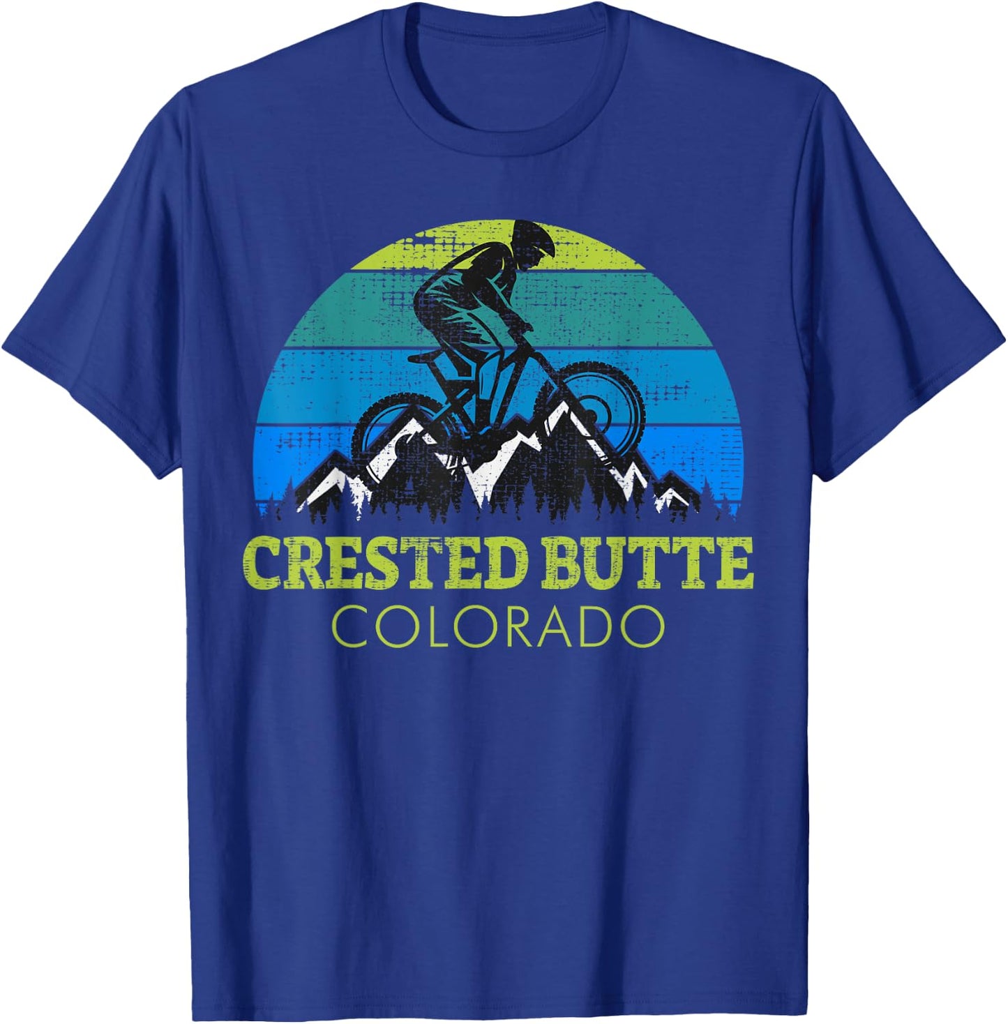Crested Butte Colorado Mountain Biking T-Shirt - T-Shirt | Royal