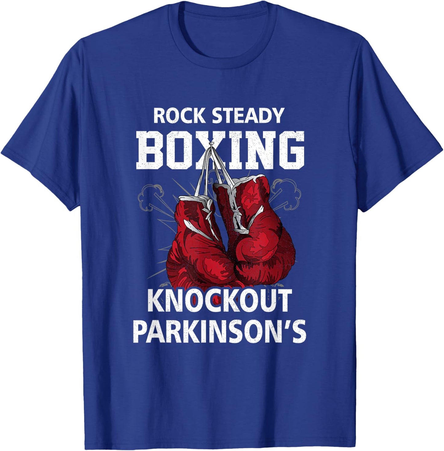 Vintage Boxing Gloves Rock Steadys Boxing Knockout Parkinson T-Shirt - T-Shirt | Royal