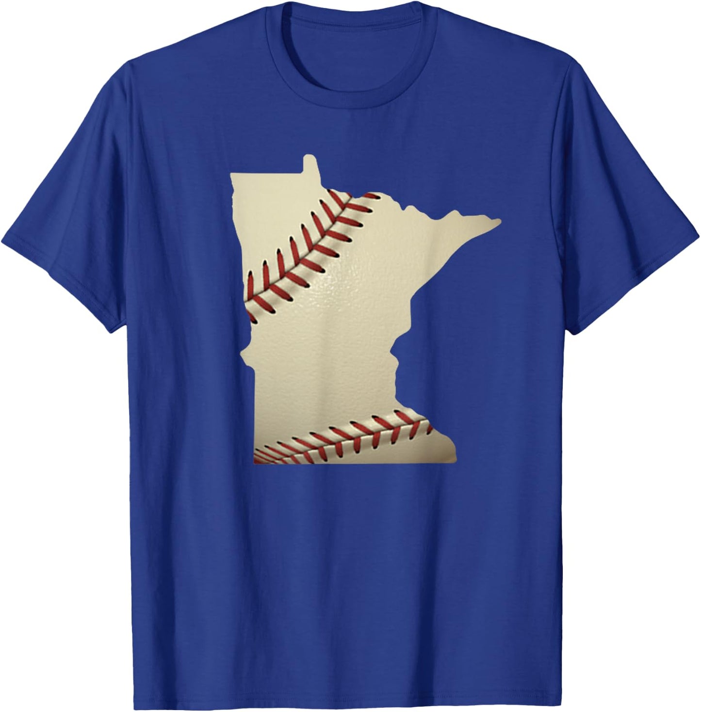 Minnesota Baseball State Map Softball Love MN USA Fan T-Shirt - T-Shirt | Royal