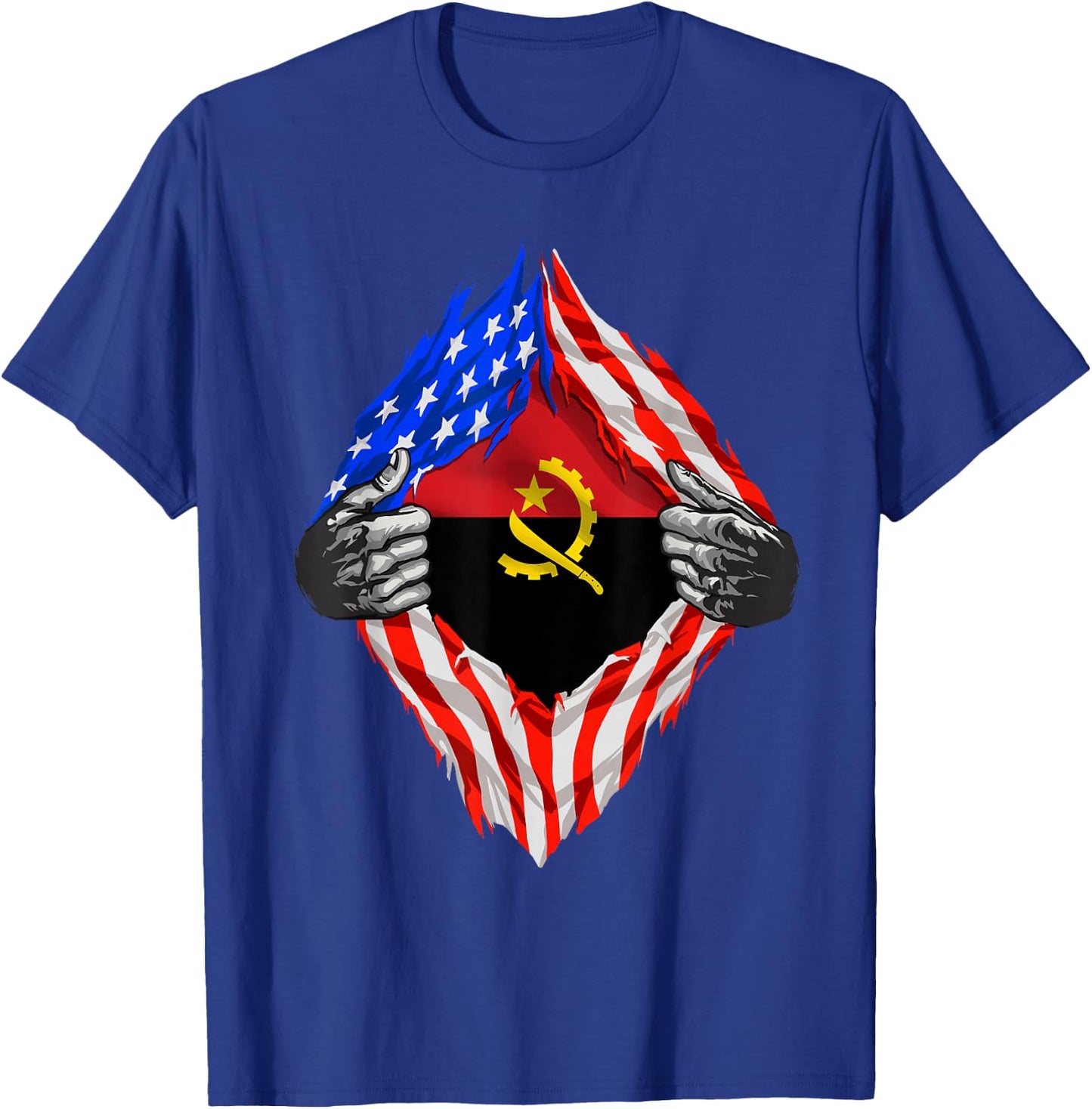 Angola Shirt Super Angola Flag Central Africa Angolan Roots T-Shirt - T-Shirt | Royal